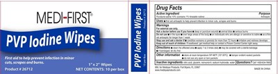 Medi-First PVP Iodine Wipes Label 2020.jpg Medi First PVP Iodine Wipes Label 2020